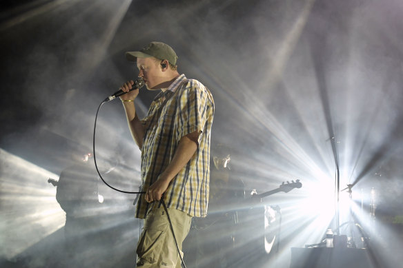 DMA’s lead singer Tommy O’Dell onstage in Melbourne.