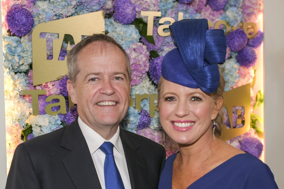 Former Labor leader Bill Shorten with his wife Chloe Shorten at The Cup. The member for Maribyrnong backed Cup winner Vow And Declare.