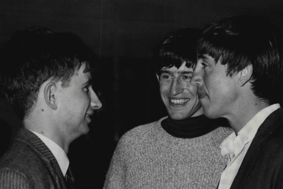 The editors of OZ, at the time of their trial in 1964. From left, Richard Walsh, Martin Sharp and Richard Neville. 