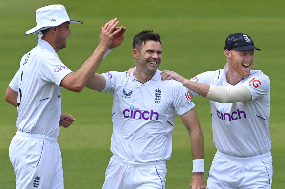 Stuart Broad, James Anderson and Ben Stokes during a Test match against New Zealand at Lord’s last June.