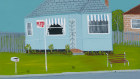 Detail from Frank Nowlan's Point Street House (2018), oil on canvas.