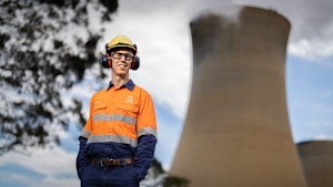 EnergyAustralia CEO Mark Collette at the Yallourn power station in Victoria’s Latrobe Valley.