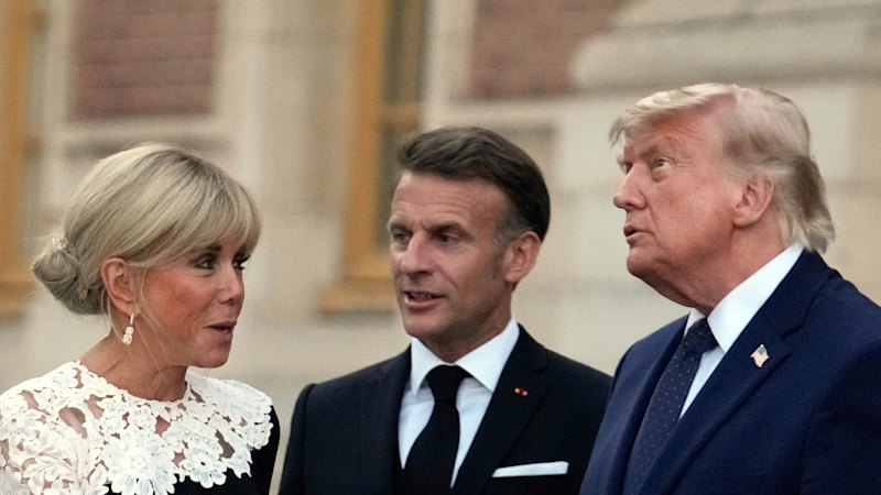 ‘Not gold leaf, the real deal’: Macron tries to win over Trump at lavish Versailles