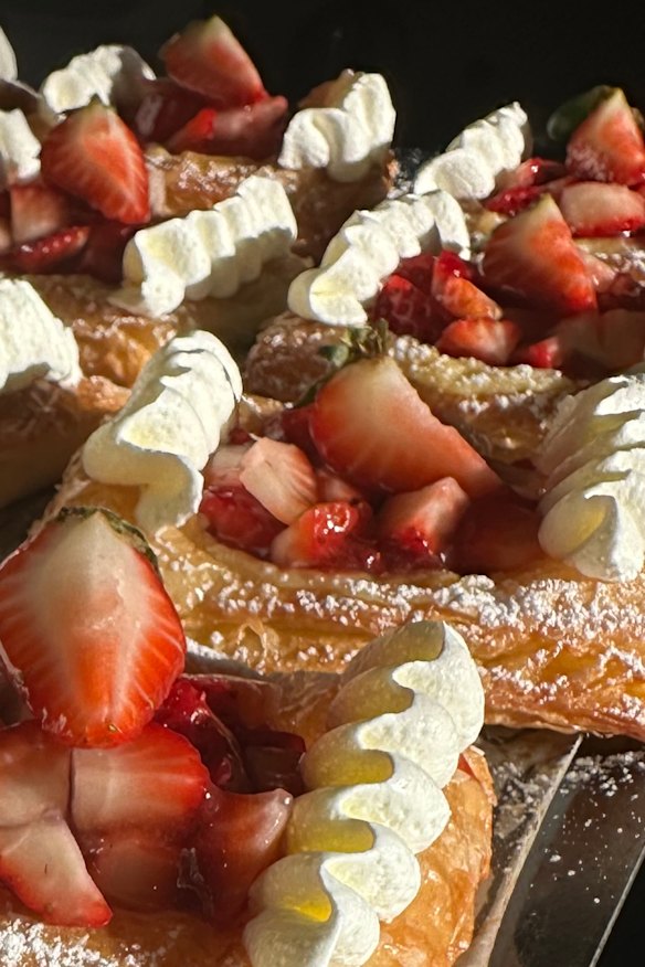 Strawberry and cream danishes at Beurre Noisette, Milton.