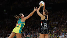 New Zealand’s Kelly Jackson gets an intercept.