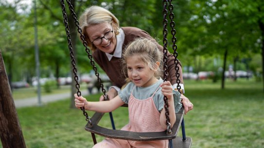 Grandparents have become a playground status symbol for parents.