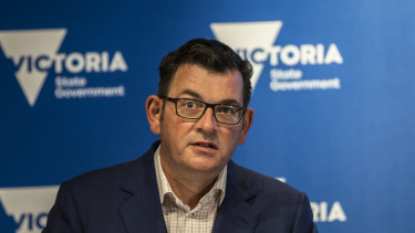 Daniel Andrews as he announced the February shutdown.