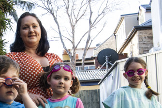 Emma Baldwin, pictured with her children Lucas, Eloise and Leyla, said COVID-19 and lockdowns have impacted swim lessons.  