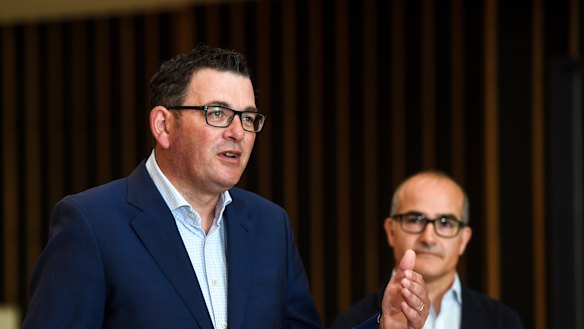 Victorian Premier Daniel Andrews and current acting Premier James Merlino in January.