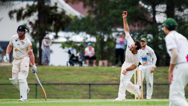 Weston Creek Molonglo bowler Harry Medhurst.