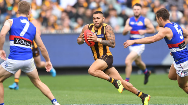 Belligerent: Hawthorn speedster Jarman Impey may need to cool his jets.