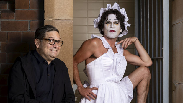 Josh Quong Tart, right, pictured with Sydney Festival director Wesley Enoch, is reimagining Betty Blokk-Buster.