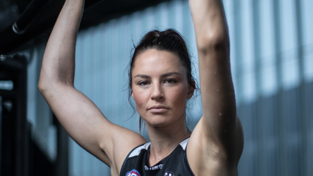 Career goal: Sharni Layton is growing in confidence as an AFLW player.