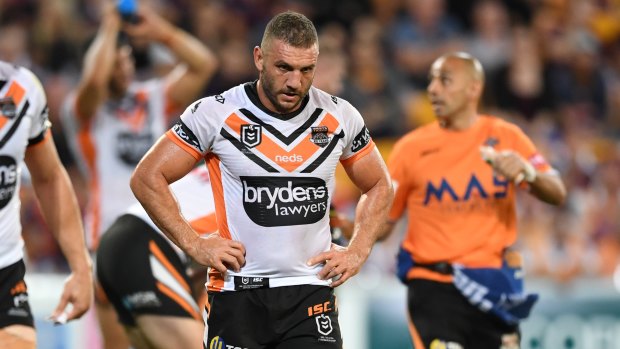 Playing through pain: Wests Tigers hooker Robbie Farah.