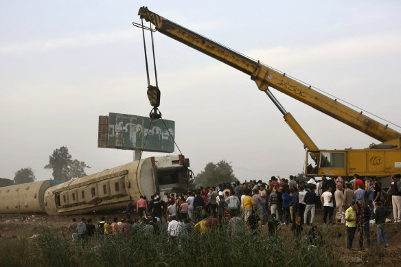 At least eight train wagons ran off the railway, the provincial governor’s office said in a statement. 