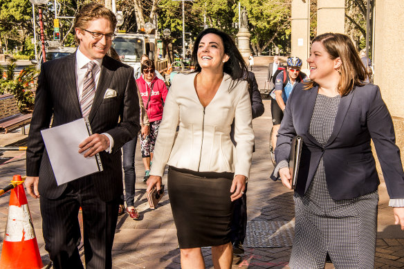 Emma Husar, pictured leaving the Federal Court after the settlement with Buzzfeed was struck.