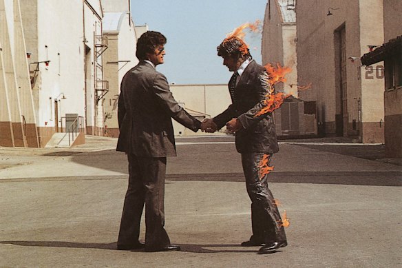 The famous cover of Wish You Were Here with stuntman Ronnie Rondell Jr on fire. He has just died aged 88. 