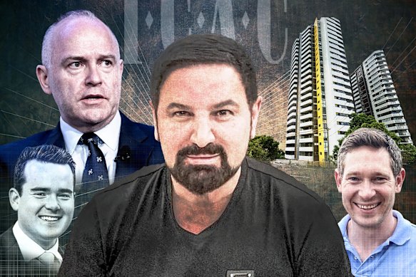 The ICAC is probing alleged illegal donations in the NSW Liberal Party. From left: Charles Perrottet, Dallas McInerney, Jean Nassif and Jean-Claude Perrottet have been mentioned in relation to the investigation. 