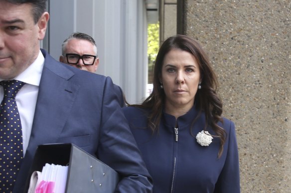 Emma Roberts, the estranged wife of Ben Roberts-Smith, outside the Federal Court in Sydney on Tuesday.