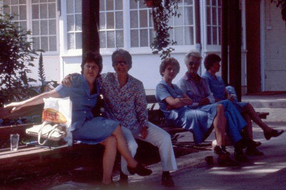 Beezie (second left) and Toddie (second right) with their guards at the Norma Parker Centre.