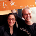 Bill Granger and Kylie Kwong in 2000 at the opening of their joint venture, billy kwong in Surry Hills.