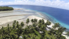 A small section of an atoll at Majuro Atoll in the Marshall Islands. 