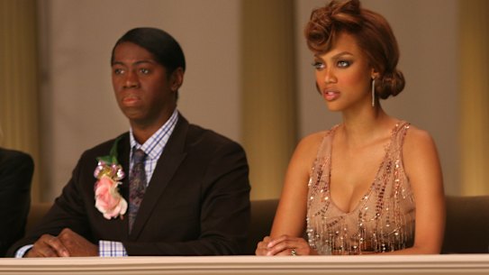 J.Alexander and Tyra Banks at the final elimination in America’s Next Top Model in 2005. 