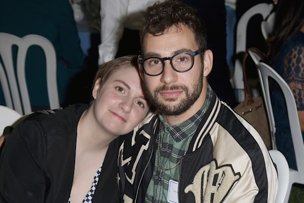 Actress/writer Lena Dunham and musician Jack Antonoff attend The Rape Foundation's annual brunch at Greenacres, The Private Estate of Ron Burkle on October 4, 2015 in Beverly Hills, California. 