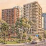 A visualisation of the Bondi Road east gateway from the Bondi Junction master plan, designed to guide development for the next 20 years.
