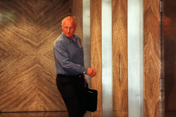 Rogerson on his way to give evidence in 1999. 