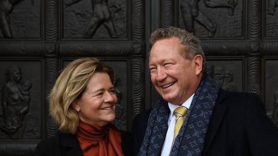 Andrew Forrest and his wife Nicola signed a pledge to give away most of their wealth in 2013.