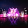A mock-up of the Bright Nights fountain on the Brisbane River at South Bank for Brisbane Festival 2026.