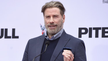 John Travolta's hair in December 2018.