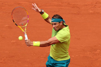 Rafael Nadal during the French Open final against Casper Ruud.