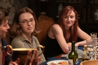 Happy family: The Peterson clan includes adopted sisters Martha (Odessa Young) and Margaret (Sophie Turner).