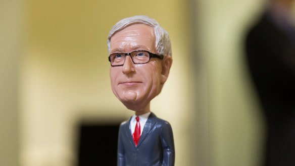 A Kenneth Hayne doll at the office of proxy advisory group Ownership Matters.
