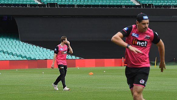Nose for success ... Steve Smith inspects the SCG on Thursday.