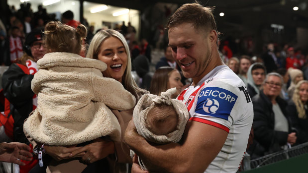 An emotional Jack de Belin celebrates his comeback with family.