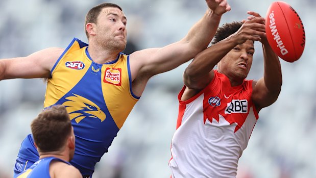 Another promising rookie Joel Amartey is challenged by Jeremy McGovern of the Eagles.