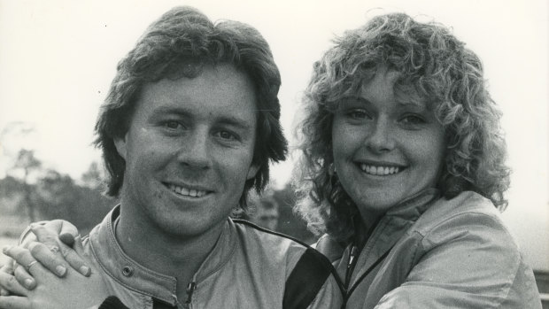 Wayne Gardner and future wife Donna Forbes in the early 1980s.