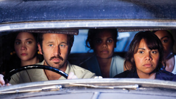 Dave Lovelace (Chris O'Dowd, left) and Gail (Deborah Mailman) in a scene from The Sapphires. 
