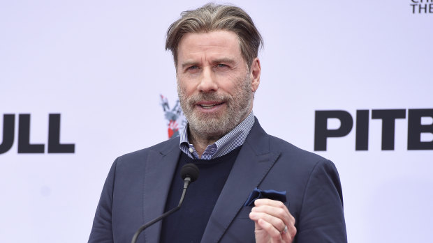 John Travolta's hair in December 2018.