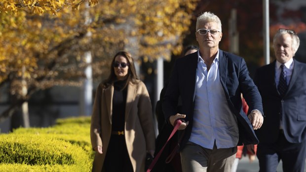 Whistleblower David McBride outside the ACT Supreme Court on Tuesday morning.