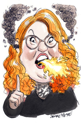 Long-time spinner Rebecca Tabakoff was unhappy to hear Philip Morris' presentation about being "pro-choice". Illustration: John Shakespeare