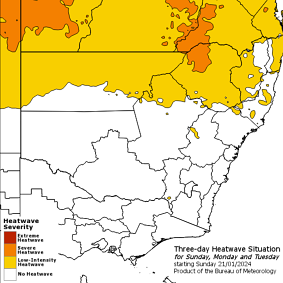 While Sydney and the NSW coastline will mostly cool, inland areas can expect worsening heat in the coming days.