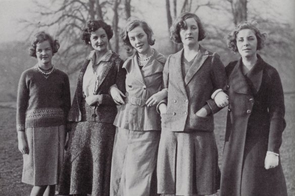 An eccentric upbringing: The Mitford sisters, in 1935, (from left) Jessica, Nancy, Diana, Unity and Pamela.