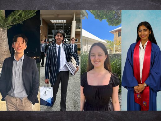 Some of the top-performing students from the class of 2022 - Joshua Soon, Daksh Aggarwal, Poppy Bell and Fiara Augustin.