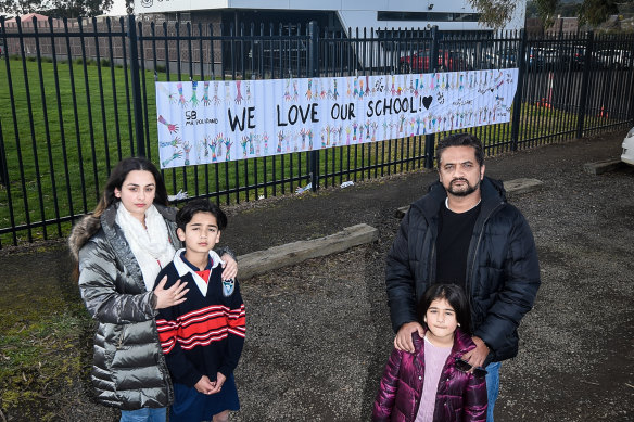 Parents Sweta and Vijay Jaswal, with son Shaurya and daughter Reanna, are looking for a new school for their son after Colmont’s sudden collapse.