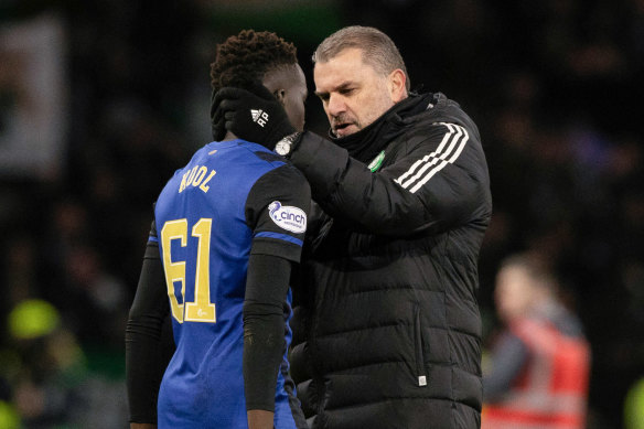 Ange Postecoglou gave Garang Kuol some words of encouragement when Celtic faced Hearts earlier this month.