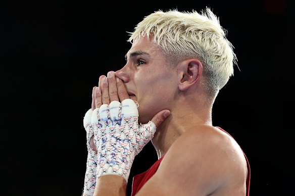 Jye Dixon of Team Australia reacts after his gold medal win.